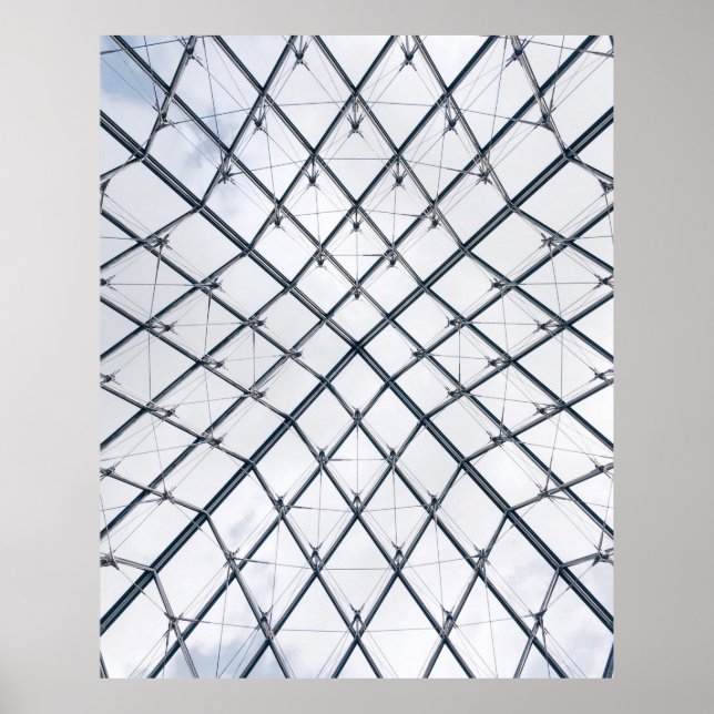 Nieder-Winkel-Foto aus grauem Metallrahmen Poster (Vorne)