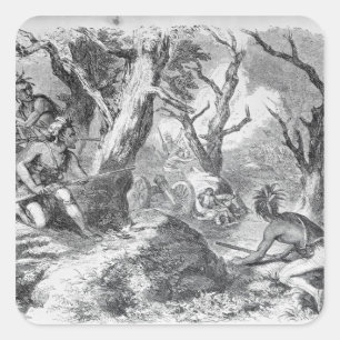 Niederlage von General Braddock Quadratischer Aufkleber