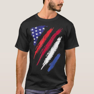 Niederlande Amerikanische Gewachsene Flagge USA Pa T-Shirt