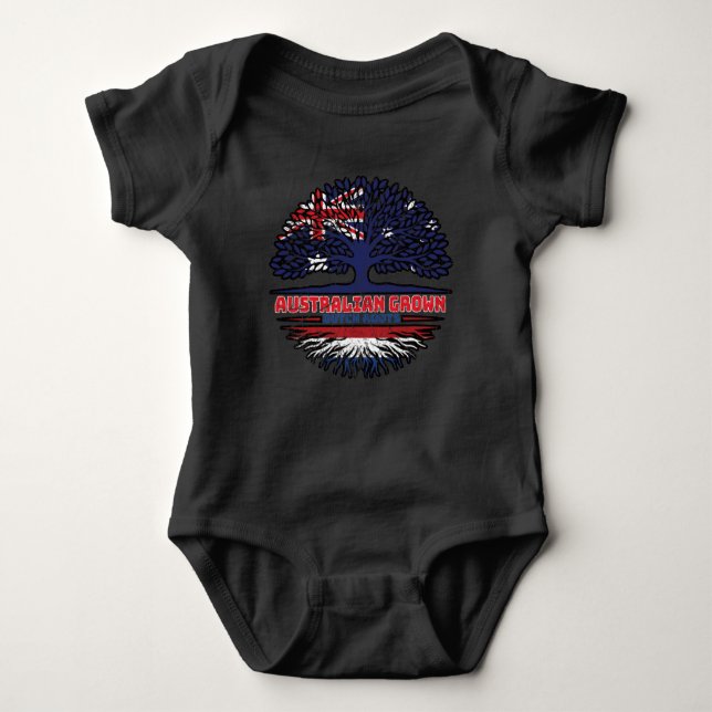 Niederlande Australien Tree Roots Baby Strampler (Vorderseite)