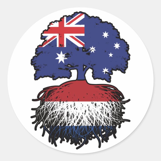 Niederlande Australien Tree Roots Runder Aufkleber (Vorderseite)