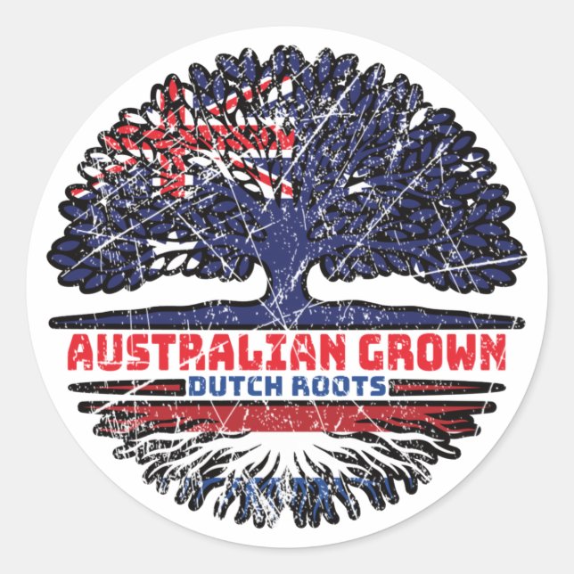 Niederlande Australien Tree Roots Runder Aufkleber (Vorderseite)