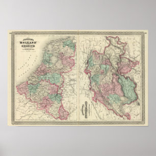 Niederlande, Belgien und Schweiz Poster