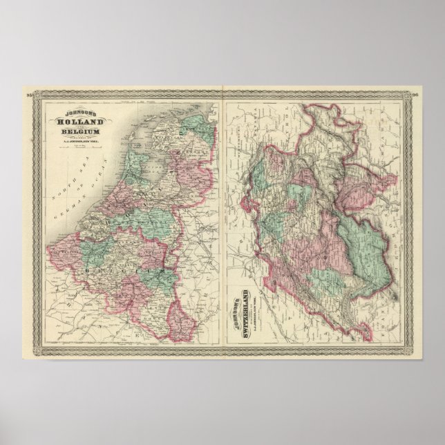 Niederlande, Belgien und Schweiz Poster (Vorne)