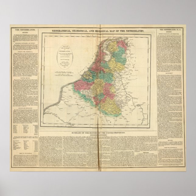 Niederlande, Beligium Atlas Karte Poster (Vorne)