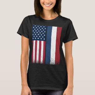Niederlande Dutch American Flags Proud USA Nether T-Shirt