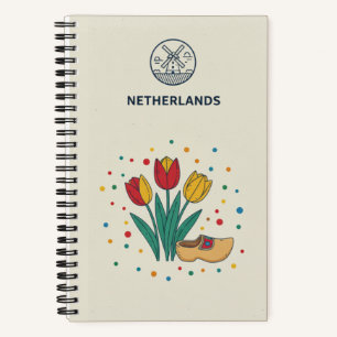 Niederlande-Erbe- und Tulpen-Garten-Fotoarchiv  Notizbuch