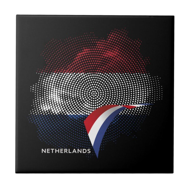 Niederlande-Flagge Fliese (Vorderseite)