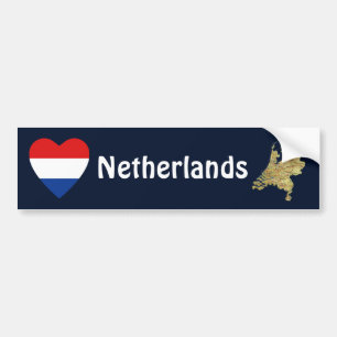 Niederlande-Flagge Herz + Karte Aufkleber Autoaufkleber