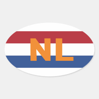 Niederlande - Flagge/NL Ovaler Aufkleber