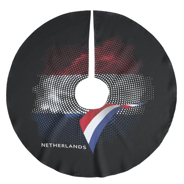 Niederlande-Flagge Polyester Weihnachtsbaumdecke (Vorderseite)