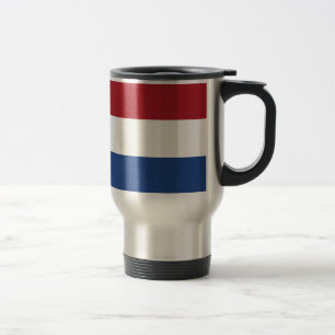 Niederlande Flagge: Red White Blue Streifen Reisebecher