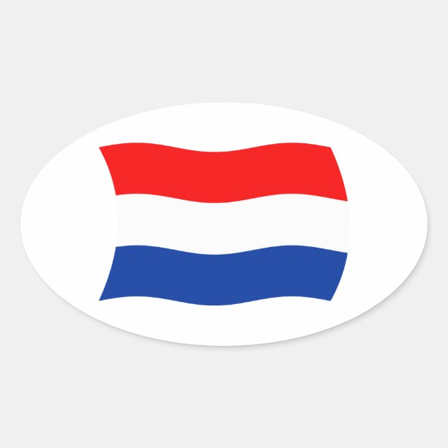 Niederlande-Flaggenaufkleber Ovaler Aufkleber (Vorderseite)