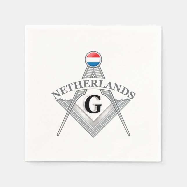 Niederlande Freimaurerei Zeichen Serviette (Vorderseite)