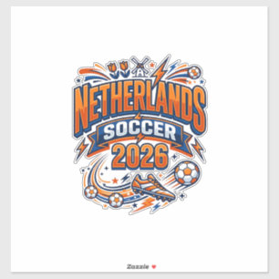 Niederlande Fußball 2026 Fußball Bold Land Typogr Aufkleber