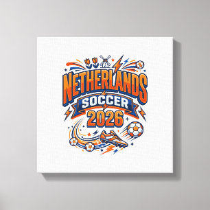 Niederlande Fußball 2026 Fußball Bold Land Typogr Leinwanddruck