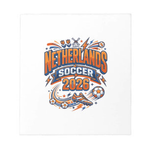 Niederlande Fußball 2026 Fußball Bold Land Typogr Notizblock