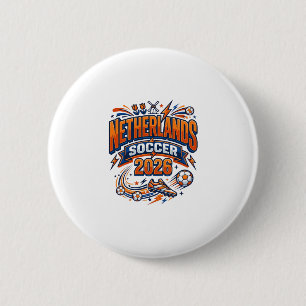 Niederlande Fußball 2026 Fußball Fett Land Typogr Button