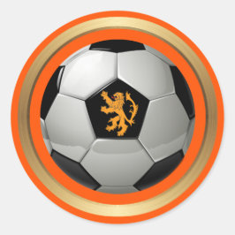 Niederlande Fußball Ball, holländische Lion über O Runder Aufkleber