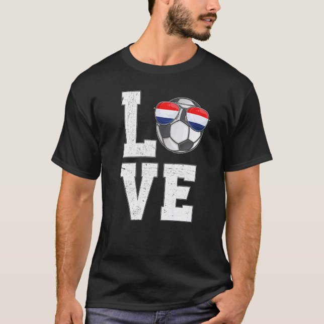 Niederlande Fußball-Liebe Niederländische Flagge T-Shirt (Vorderseite)