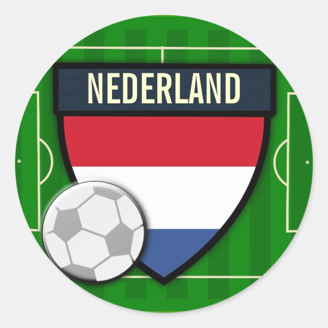 Niederlande Fußball Runder Aufkleber (Vorderseite)