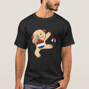 Niederlande Fußballspieler Mops Hund Niederländisc T-Shirt