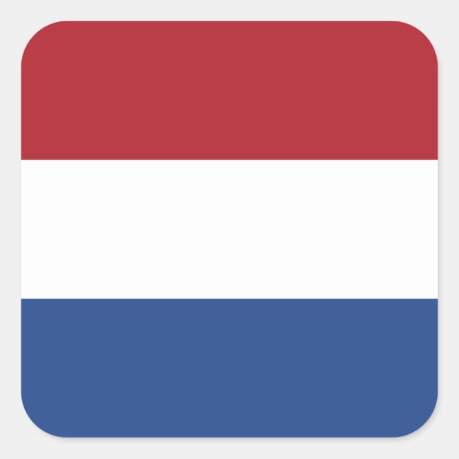 Niederlande-/Holland-/Holländer-/Holländer-Flagge Quadratischer Aufkleber (Vorderseite)
