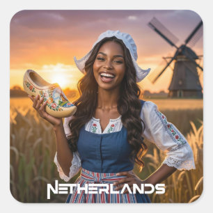 NIEDERLANDE - HOLLÄNDISCH QUADRATISCHER AUFKLEBER