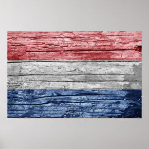 Niederlande Holzflagge Poster