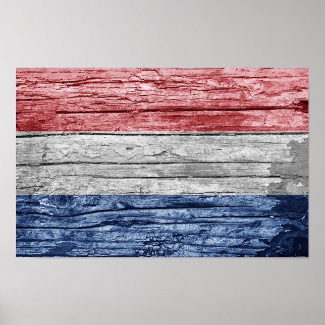 Niederlande Holzflagge Poster (Vorne)