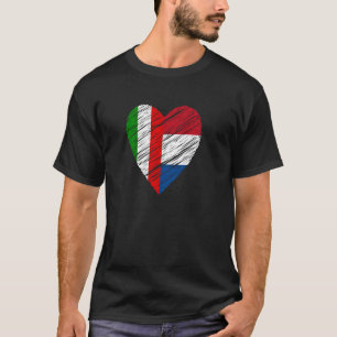Niederlande Italien Herz Italienische Flagge Niede T-Shirt