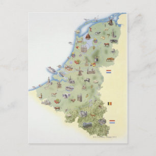 Niederlande, Karte mit Unterscheidungsmerkmalen