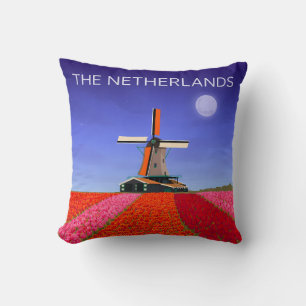 Niederlande Kissen Tulpenfeld Windmühle