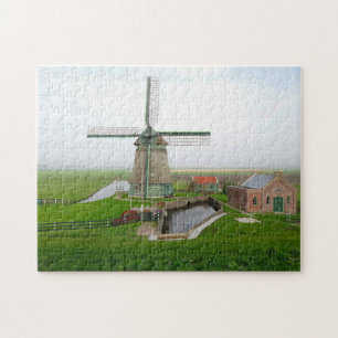 Niederlande Landschaftlich Landscape Gebäude Windm Puzzle