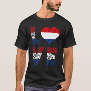 Niederlande Liebe Herz Niederländische Flagge T-Shirt