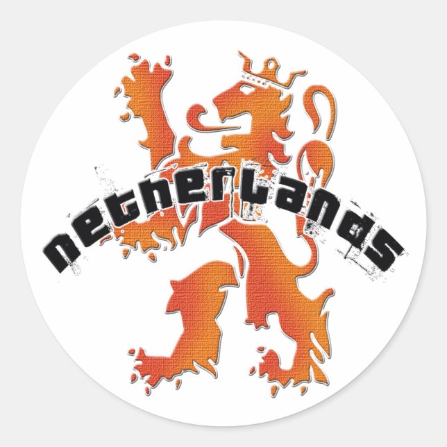 Niederlande-Logo Runder Aufkleber (Vorderseite)