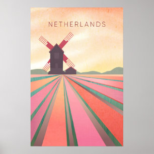Niederlande Minimal Reiseplakat Poster