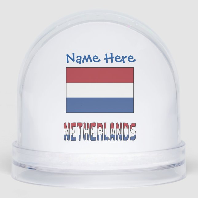 Niederlande Niederlande Flaggenblau Personalisiert Schneekugeln (Vorderseite)