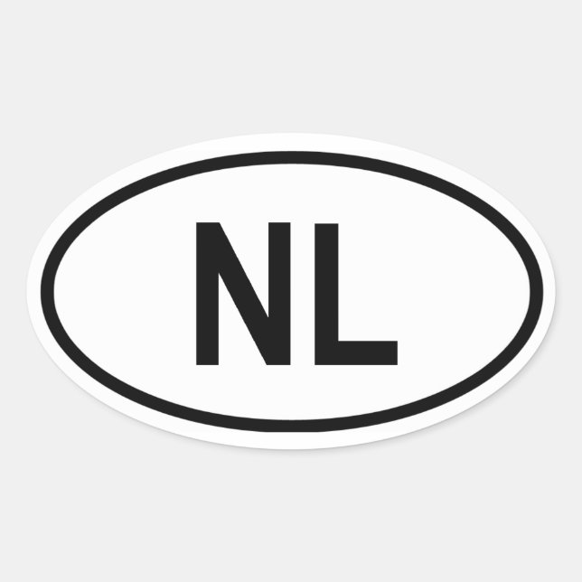 Niederlande ‚NL‘ Ovaler Aufkleber (Vorderseite)