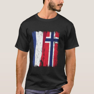 Niederlande Norwegen Halbe Flagge Niederländisch N T-Shirt