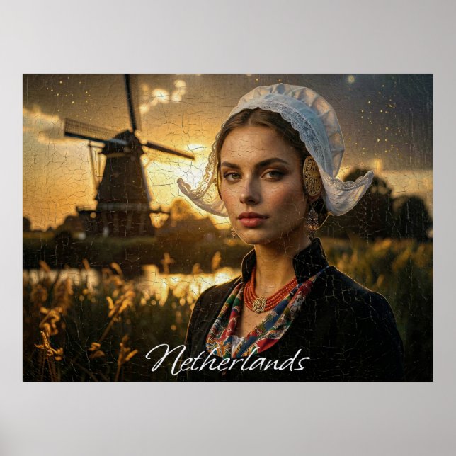 NIEDERLANDE - ÖLGEMÄLDE - KI POSTER (Vorne)