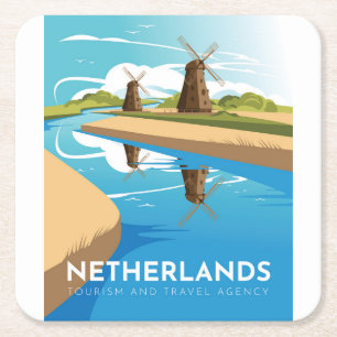 Niederlande Rechteckiger Pappuntersetzer