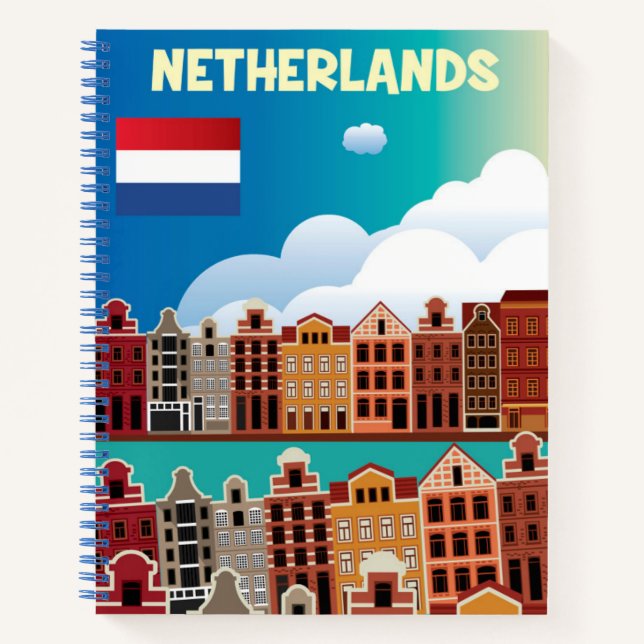 Niederlande Reiseplakat Notizbuch (Vorderseite)