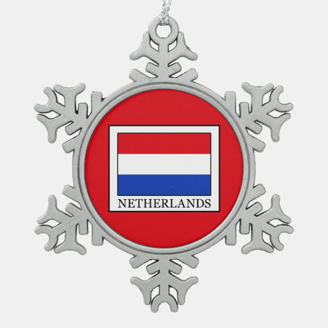 Niederlande Schneeflocken Zinn-Ornament (Vorderseite)