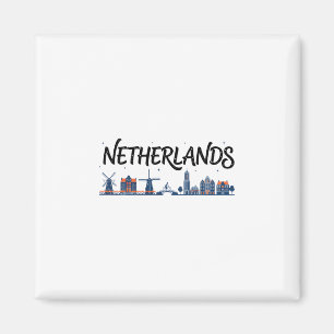 Niederlande Skyline Reise Urlaub Outfits Magnet