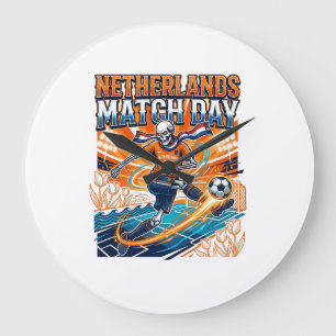 Niederlande Spieltags-Skelett-Torschütze Nationen Große Wanduhr