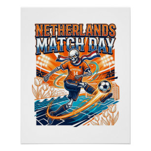 Niederlande Spieltags-Skelett-Torschütze Nationen Poster