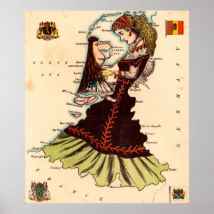 Niederlande und Belgien Poster