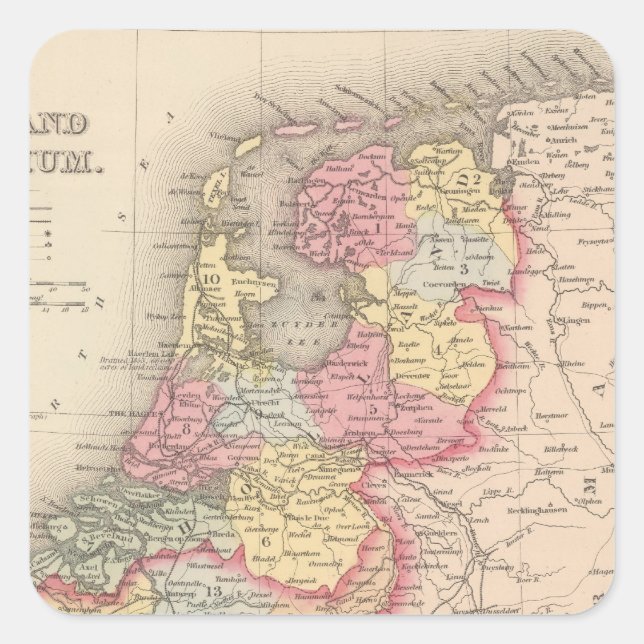 Niederlande und Belgien Quadratischer Aufkleber (Vorderseite)