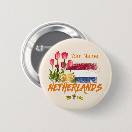 Niederlande Vintag Holland Flag und Niederländisch Button
